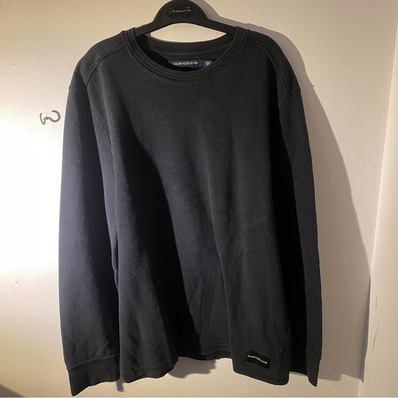 CALVIN KLEIN black crewneck sweater - Picture 1 of 6